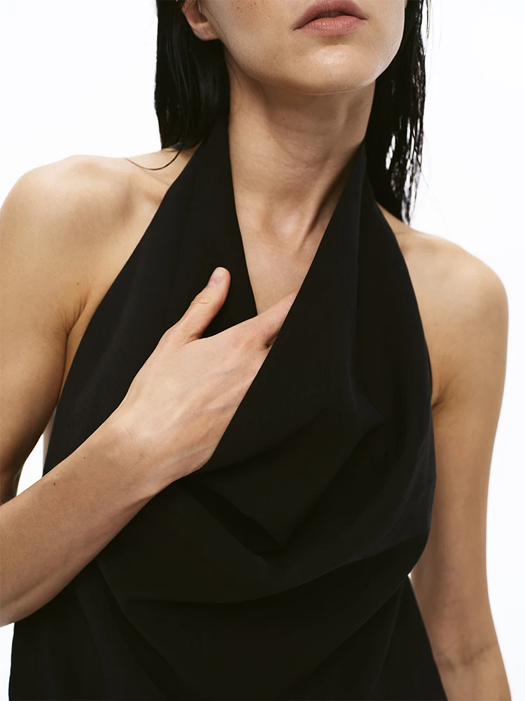 

Goffrid Summer 2025 Neline Tie Bal Vest Women's Slim Fit Casual Color Polyester Blend Goffrid Hanging Ne Design