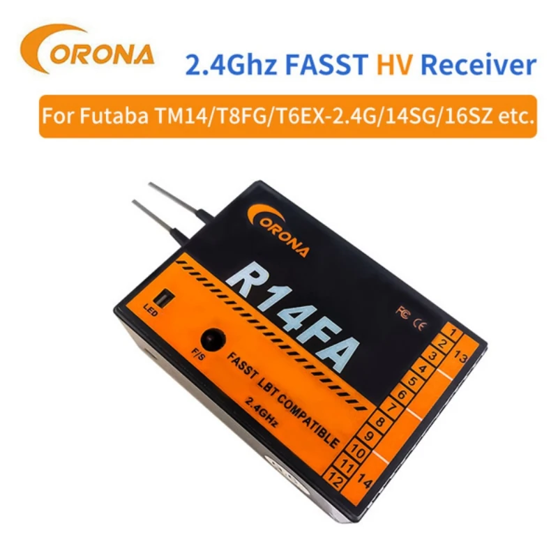 CORONA R14FA 2.4Ghz 14CH Fasst Compatible Reciver (Compatible con futaba Fasst 14SG 16SZ 18MZ HV)