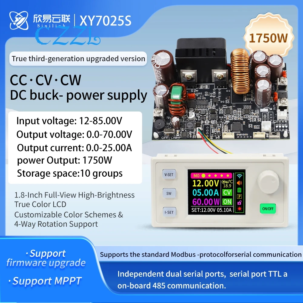 

XY7025S CNC DC Adjustable Stable Voltage Power Supply Constant Voltage and Current Module 70V/25A/1750W
