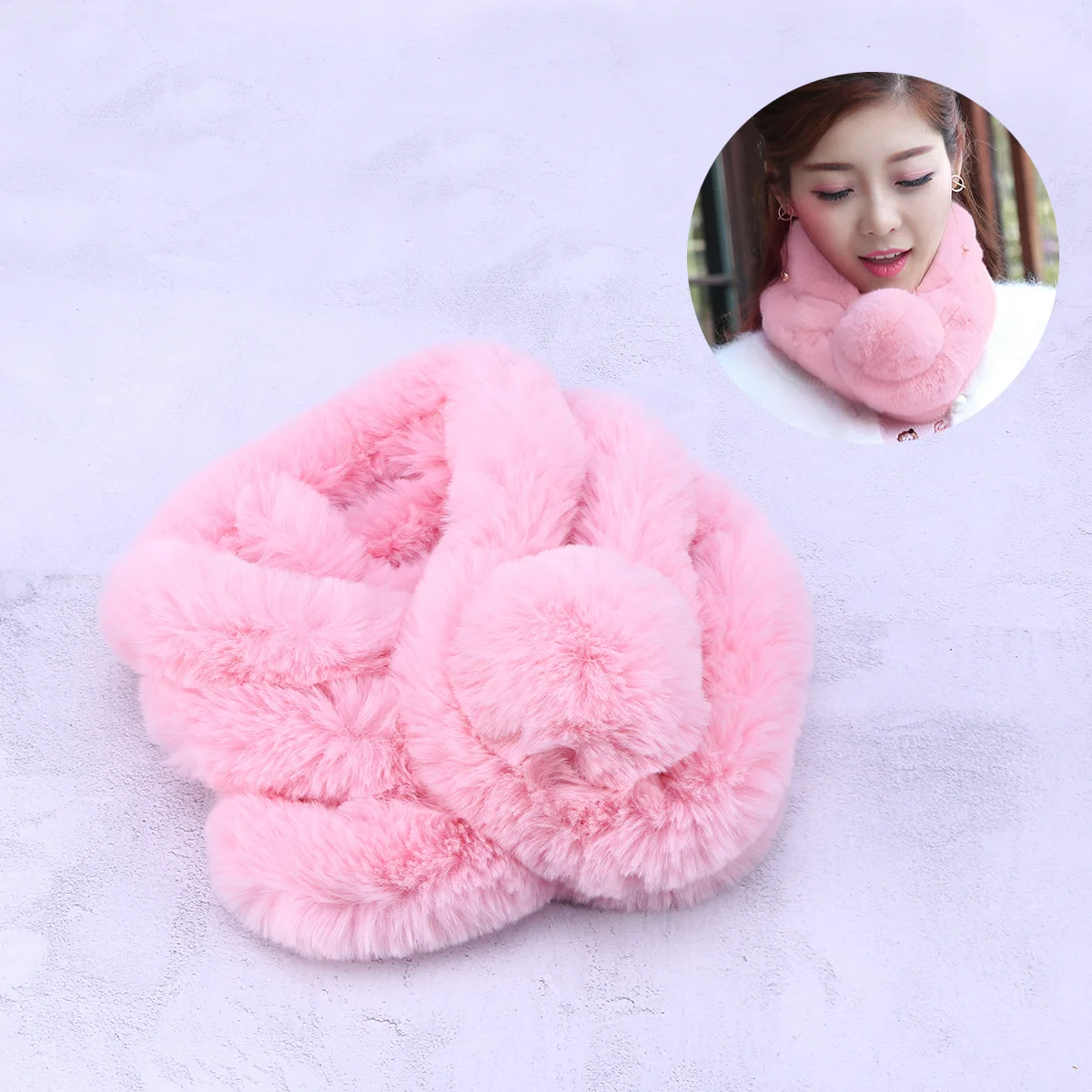 Rabbit Scarf Light Scarf Pink Winter Shawl For Women Warm Soft Lightweight Wrap Evening Party Travel Gift