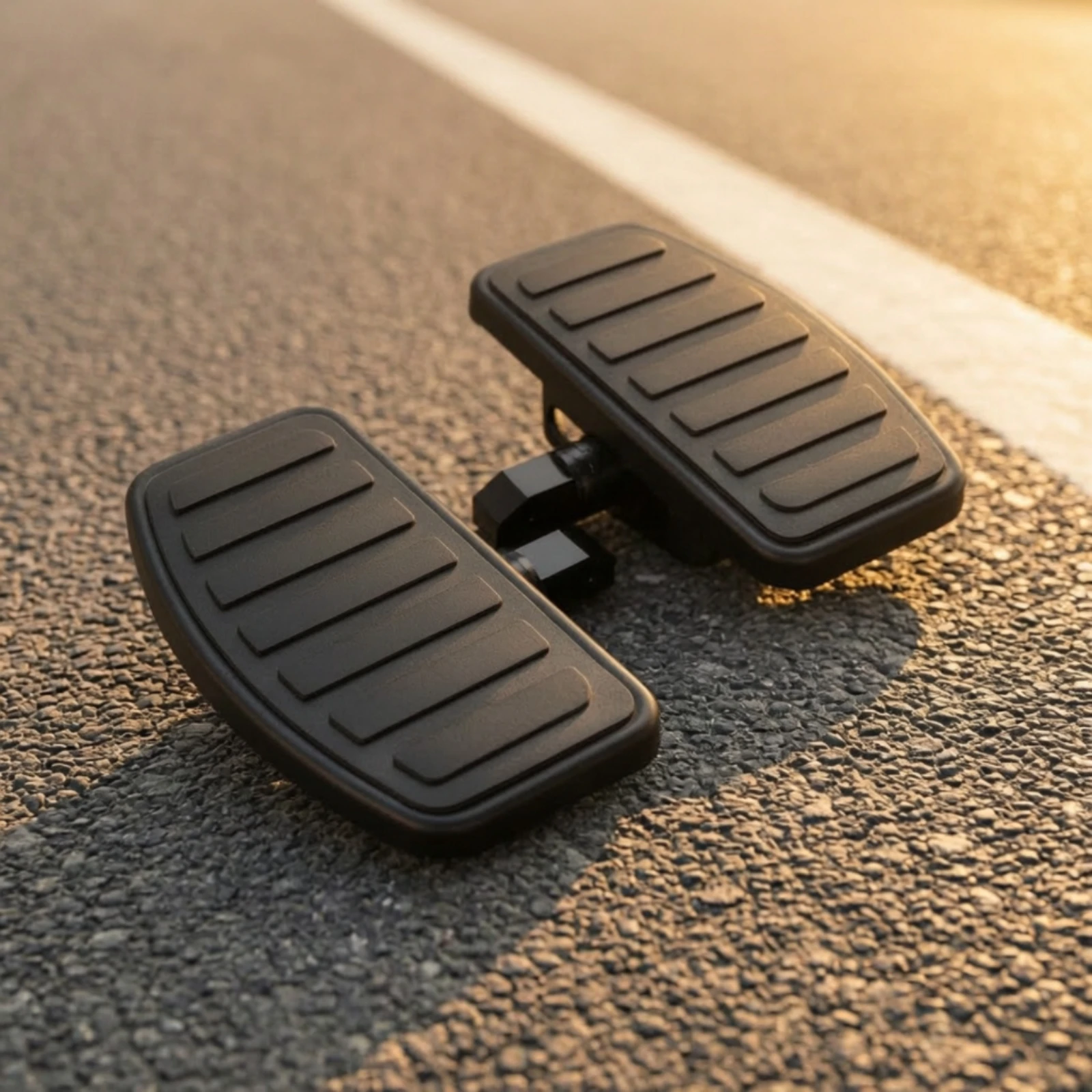 Footboards with Rubber Grip Wide Footboards Footrest Rectangular for Cruiser Riders, Highway Cruising, Motorcycle Customization