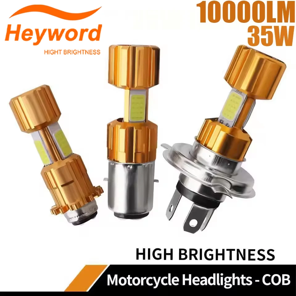 Heyword 35W 10000LM H6 BA2D H4 P15F COB LED Motorbike Headlamp Fog Light 6000K white Lights