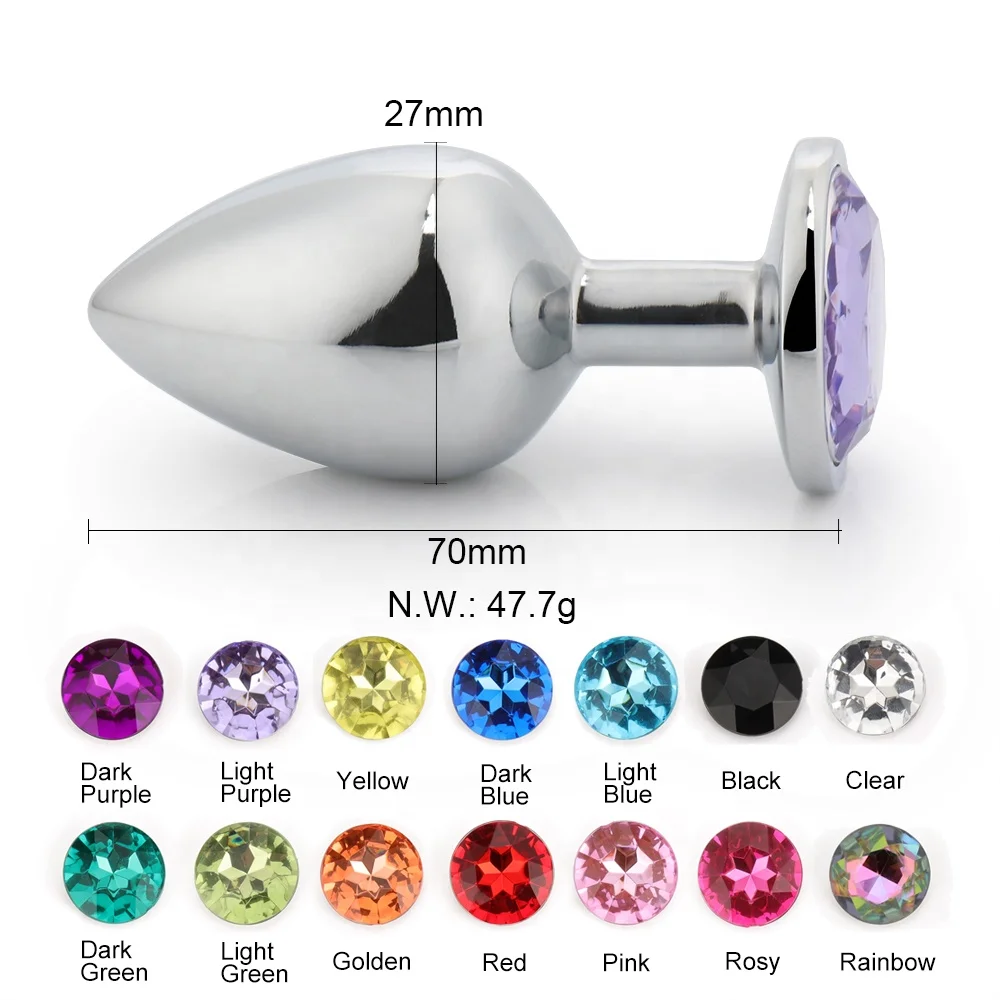 Anal Plug Heart Stainless Steel Crystal Anal Plug Removable Butt Plug Stimulator Anal Sex Toys Prostate Massager Dildo