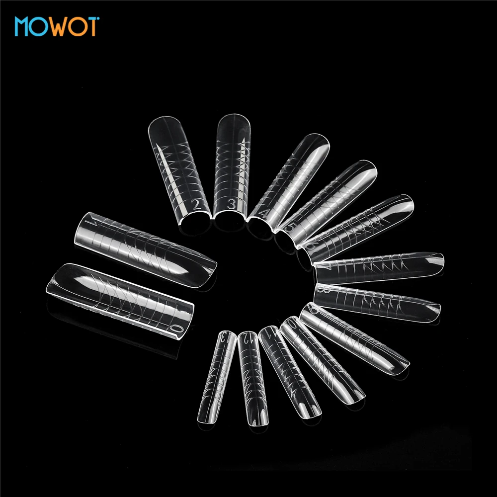 MOWOT 신제품 140개 듀얼 폼 네일 몰드 폴리 네일 젤용 클리어 풀 커버 네일 익스텐션 탑 폼 아크릴 네일 팁 매니큐어 도구