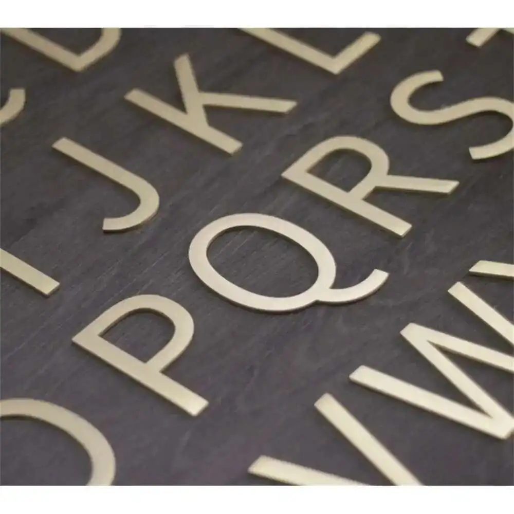 Original Nordic Simple Creative Brass Numbers English Letters Home Number Plate Wall Decoration