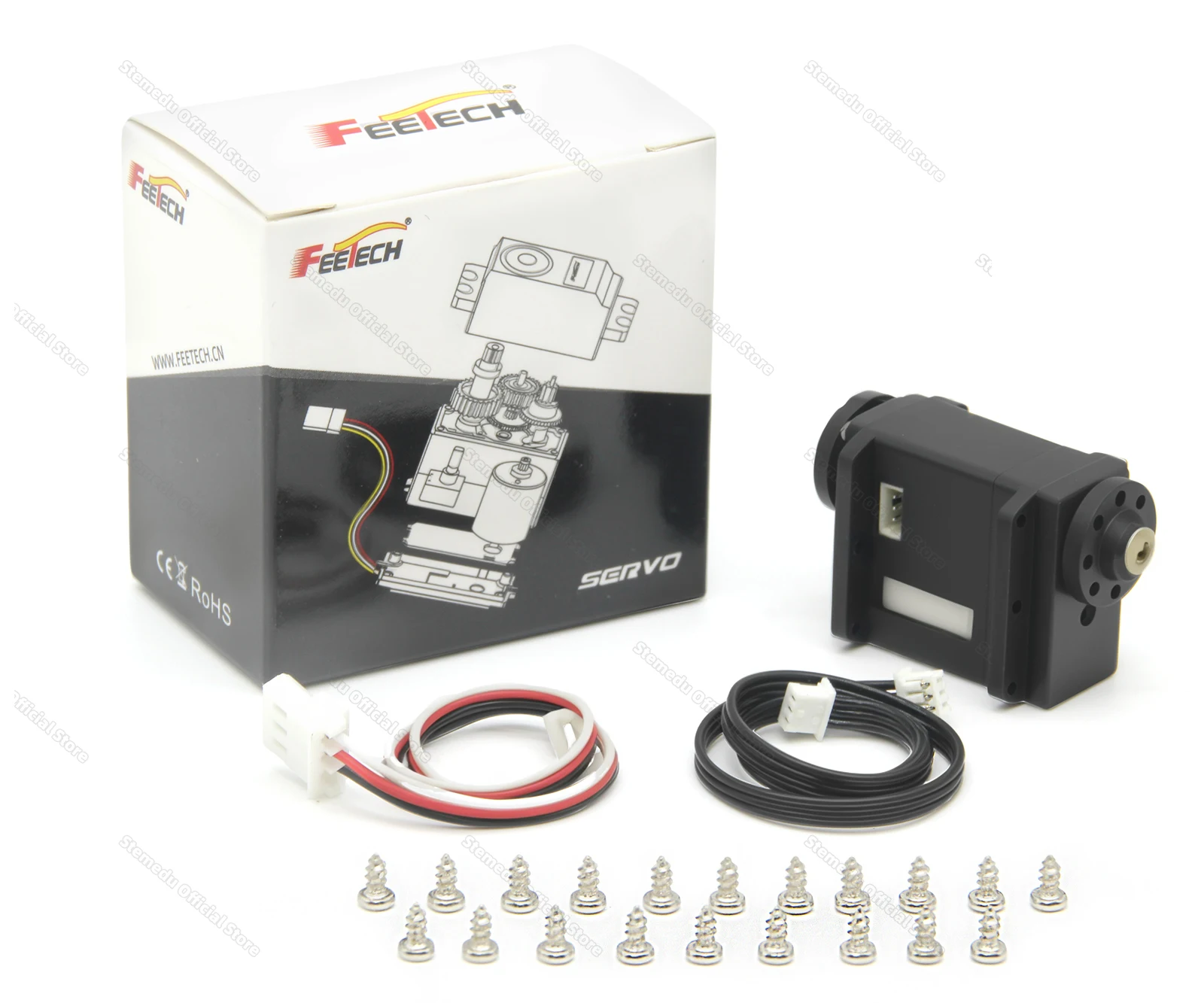 Serwo silnik Feetech ST-3036-C002 6V 4.5KG z metalowymi przekładniami, obrót 360 stopni °   Serwomechanizmy z podwójnym wałem, enkoderem magnetycznym i transmisją TTL Serial Bus do modeli robotów RC