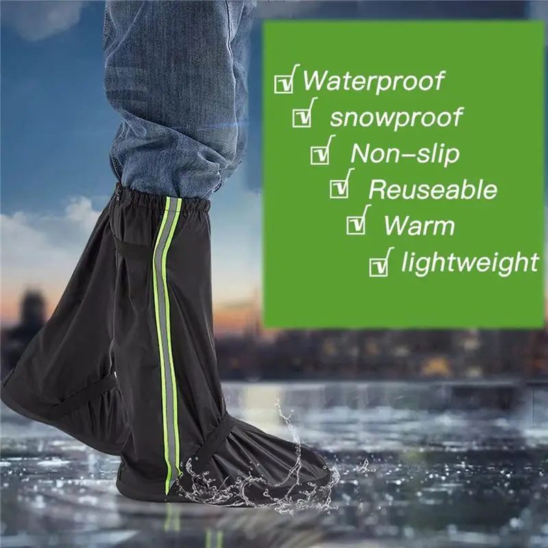 

AT33 Waterproof Shoe Covers,1 Pair Reusable Non-Slip Snow Rain Shoe Covers,Rain Gear for Hiking Fishing Camping Sports XL