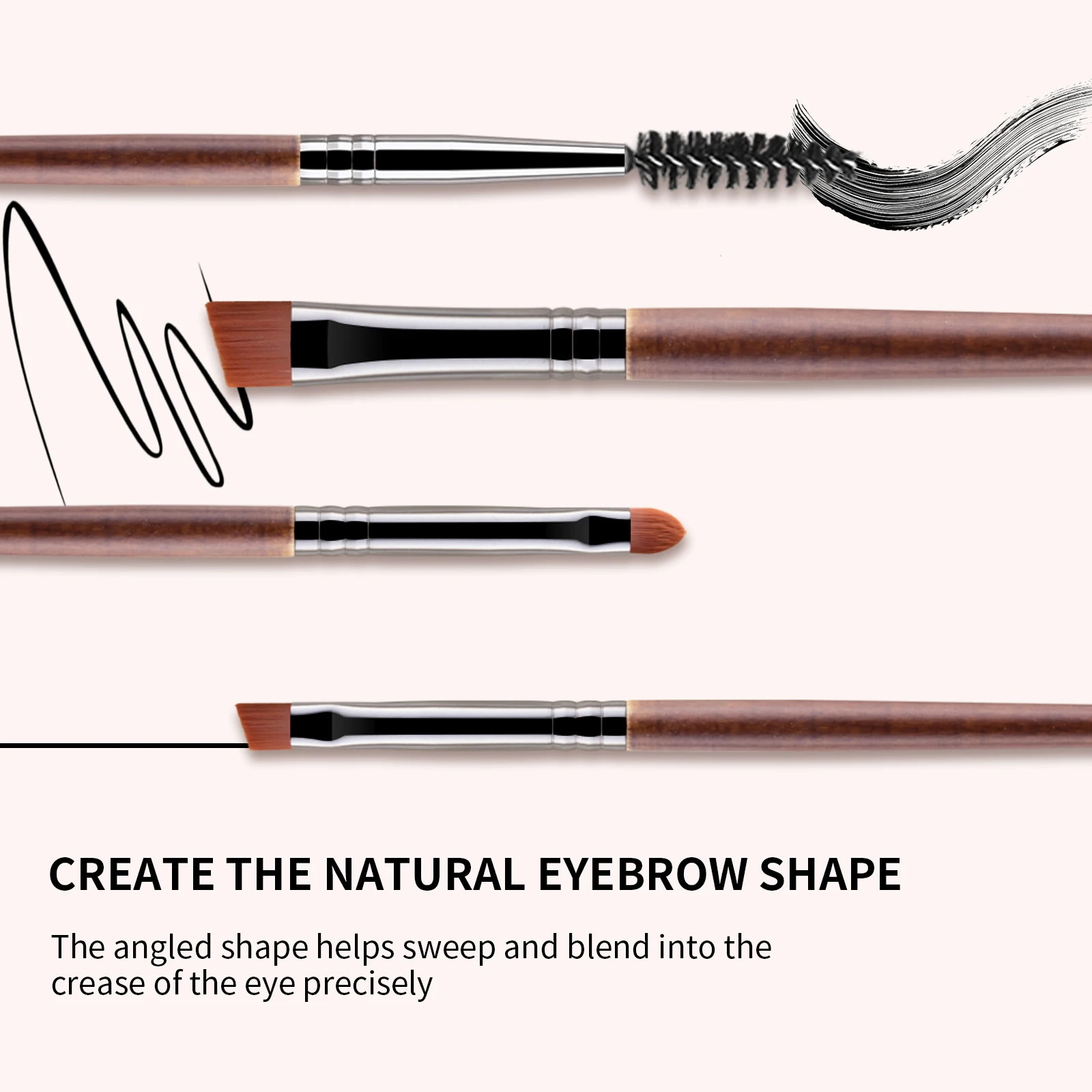 24 brochas de maquillaje con mangos de madera, juego de brochas de maquillaje naturales, brocha de maquillaje para sombra de ojos, Kit de pelo para maquillaje, nabor kistey Blendi