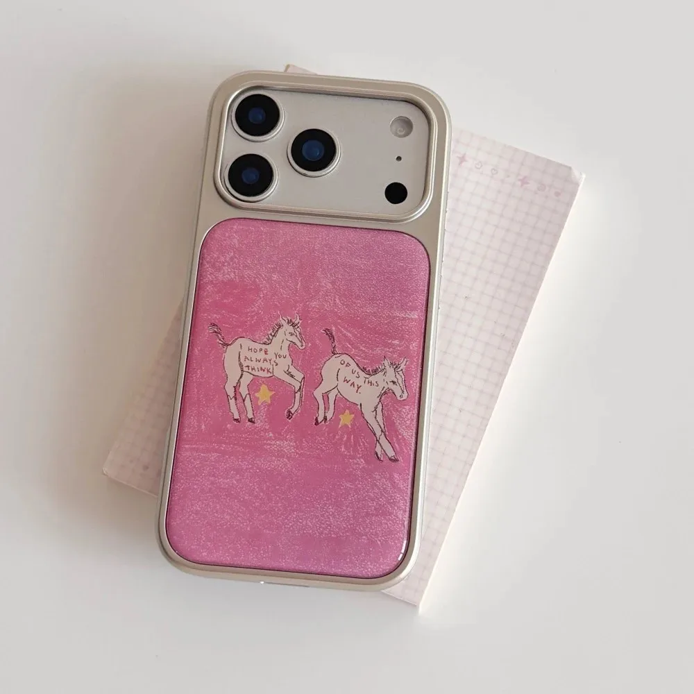 Luxus-Pink-Lucky-Pony-Star-Handyhülle für iPhone 17 17e 16e 16 15 14 13 12 11 Air Pro Max XXR 87 Plus Galvanisiert mit Tropfkleber – Detail 2