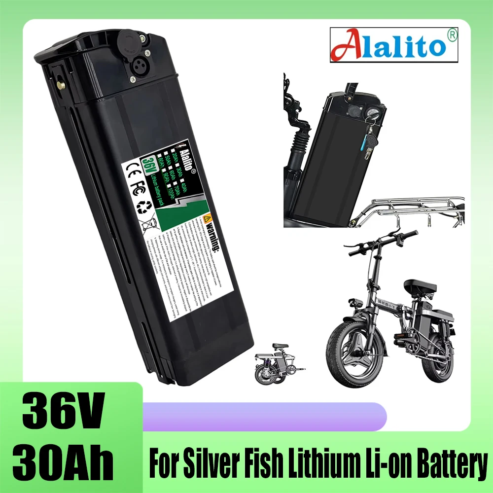 For Silver Fish lithium battery pack, 36V 20Ah-50Ah, compatible with 250W-1000W folding bicycle wheel hub motor