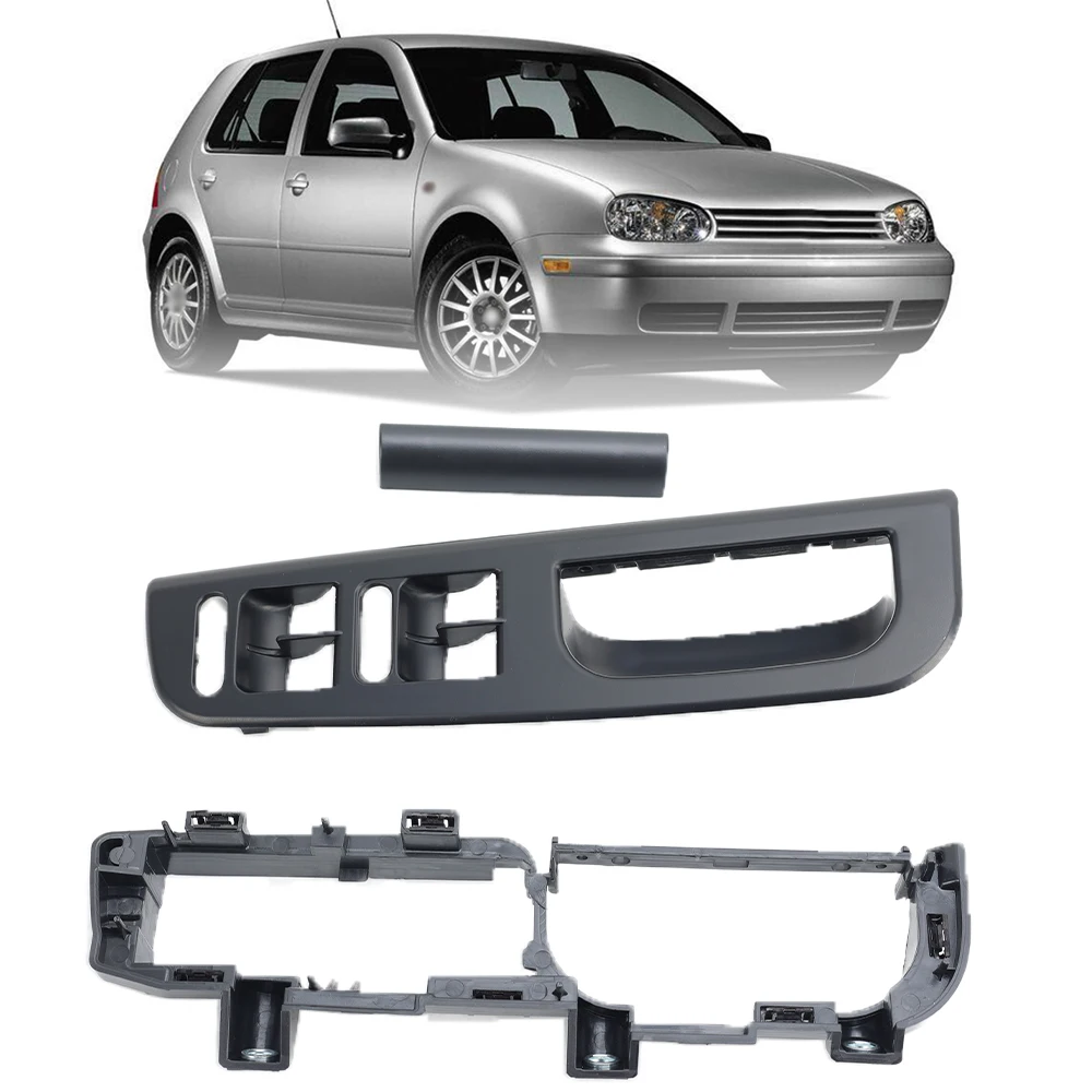 

Панель переключателя окон автомобиля для Volkswagen GOLF4 MK4 1998 1999 2000 2001 2002 2003 2004, ручка с базой и комплектами крышек боковой полосы