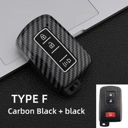 New Carbon ABS 2/3/4 Button Car Key Case Cover For Toyota RAV4 Highlander Avalon Sequoia Tundra Tacoma 4Runner Land Cruise Prius