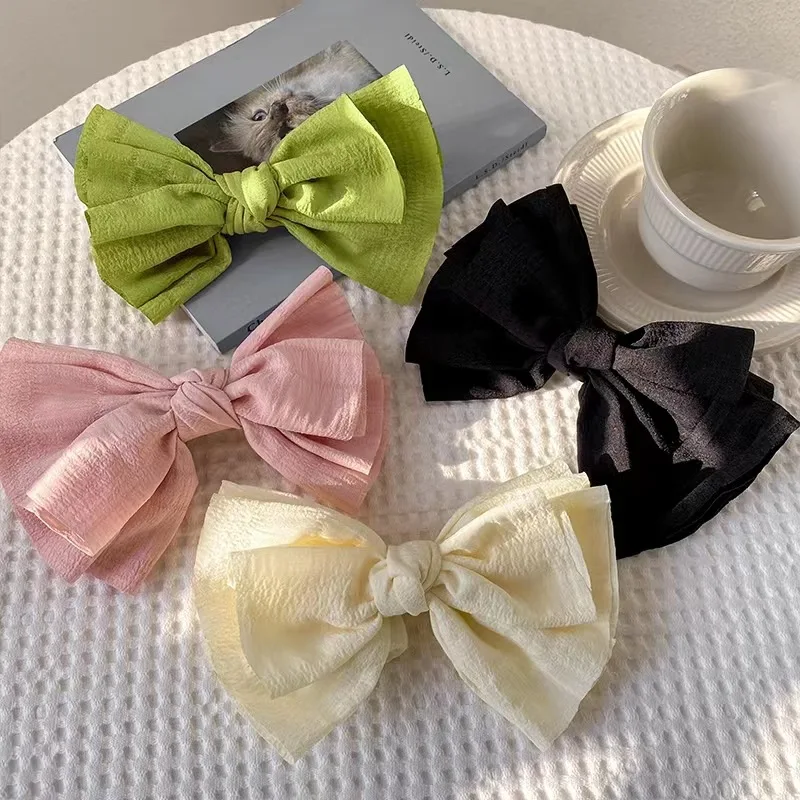 Hair Clip Bow Spring Minimalist Metal Alloy Solid Color Lightweight Adult Women Daily Office Party Travel Gift Compact