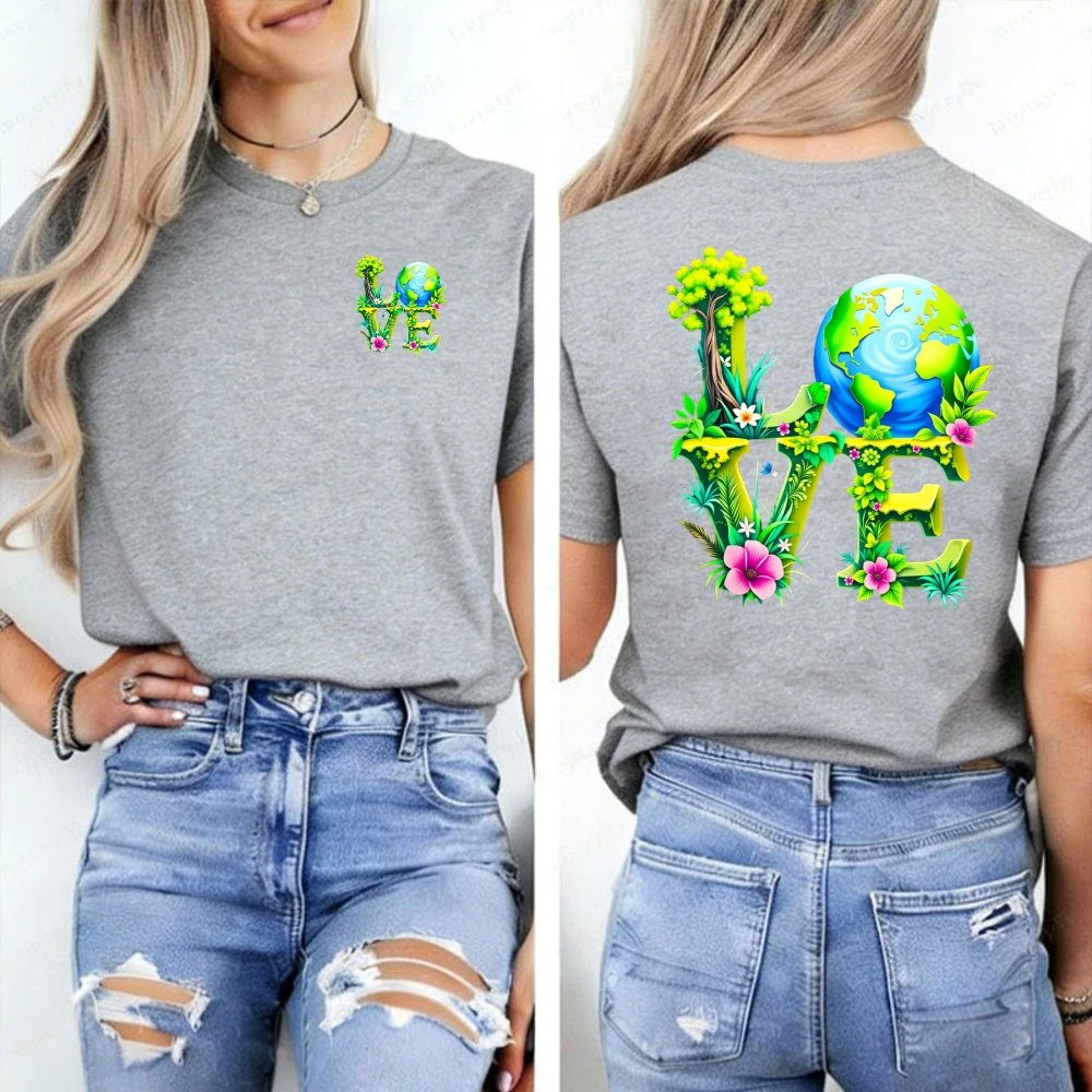 Save The Earth Love Tee Day Awareness Environmental Shirt Gift for Nature Lover Mother Earth Tee Climate Change Tops Harajuku