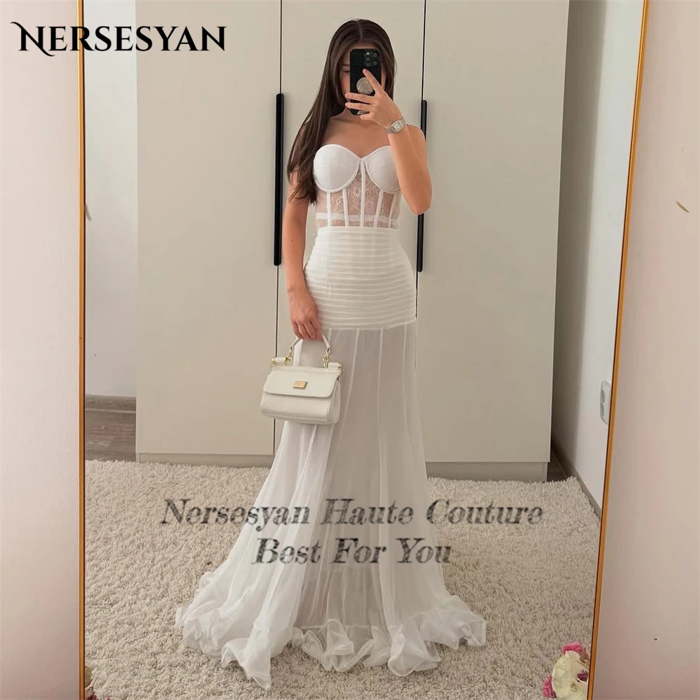 Nersesyan robes de soirée formelles en dentelle élégante plis à plusieurs niveaux sur l'épaule robes de soirée d'invité de mariage с iyoдебное pла Kamiе personnalisé