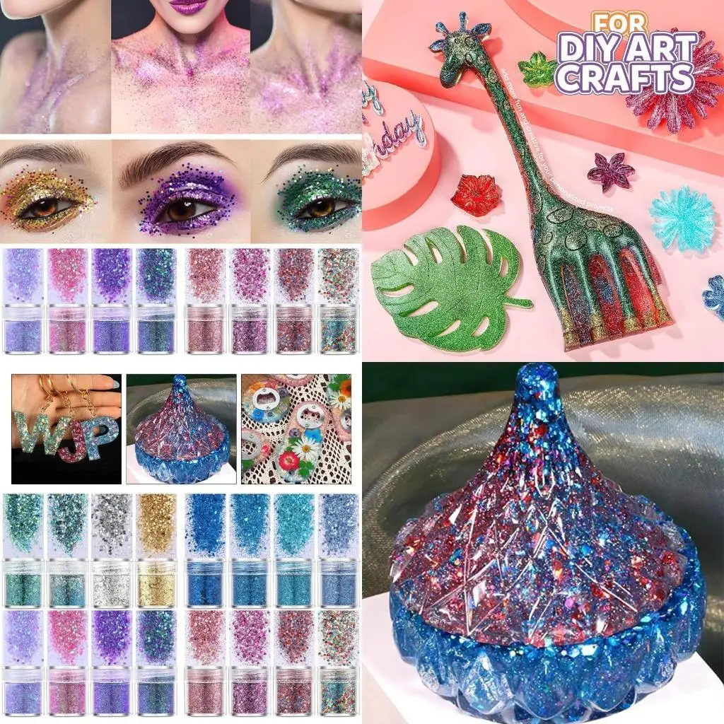 

J78F 16 цветов, украшения для ногтей, блестящие хлопья, голографические ПЭТ, блестящие хлопья, декор