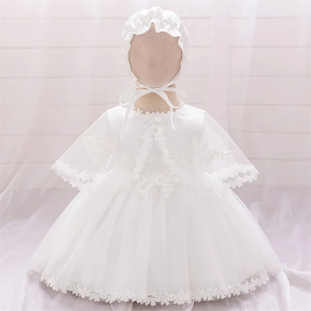 Toddler Lace Mesh Patchwork 2 Piece Set Party Baby Elegant Baptism Birthday Wedding Princess Dresses Girl Bridesmaid Prom Costum