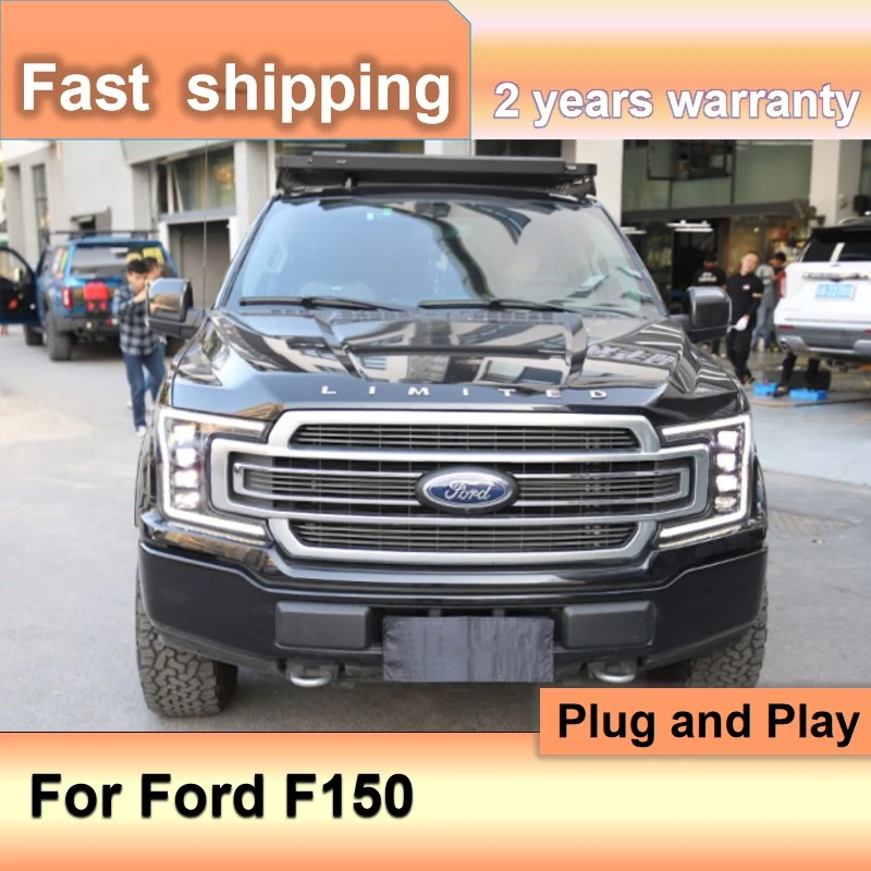 Car Accessories for Ford F150 Head Light 2015-2020 Raptor Headlights DRL Dynamic Turn Signal High Beam Projector Lens