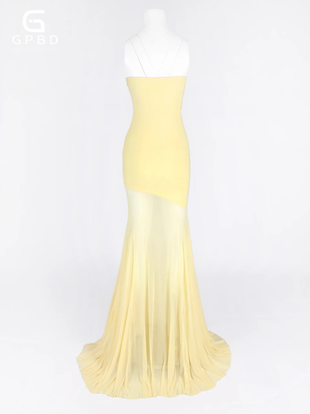 فستان ماكسي أنيق بدون حمالات شبكي مرقع أنيق بدون أكمام بدون ظهر لقضاء العطلات وحفلات الزفاف رداء طويل 2025 نسائي جديد #4