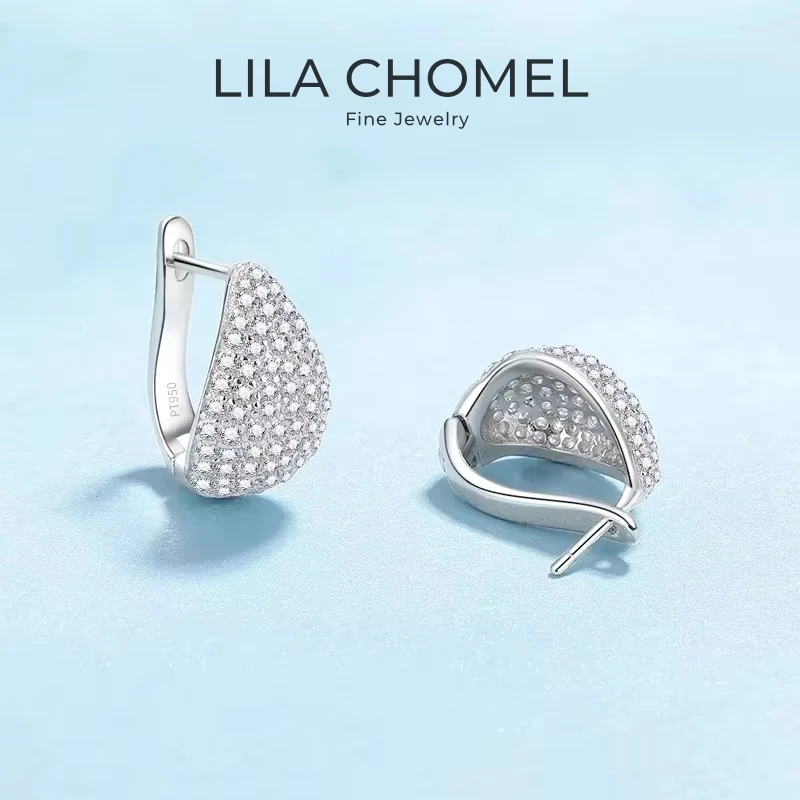 

Valentine's Day White Gold 18K Women Wedding Party 1.31CT Moissanite Diamond PT950 Platinum Drop Earrings Girl Birthday Gift