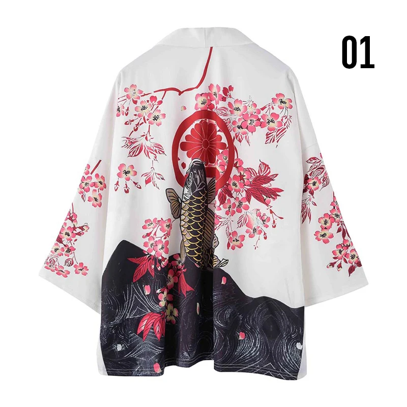 Japanischen Streetwear Strickjacke Shirts Yukata Kimono Männer Japanischen Kimono Harajuku Haori Tops Fashion Samurai Cosplay Kostüm