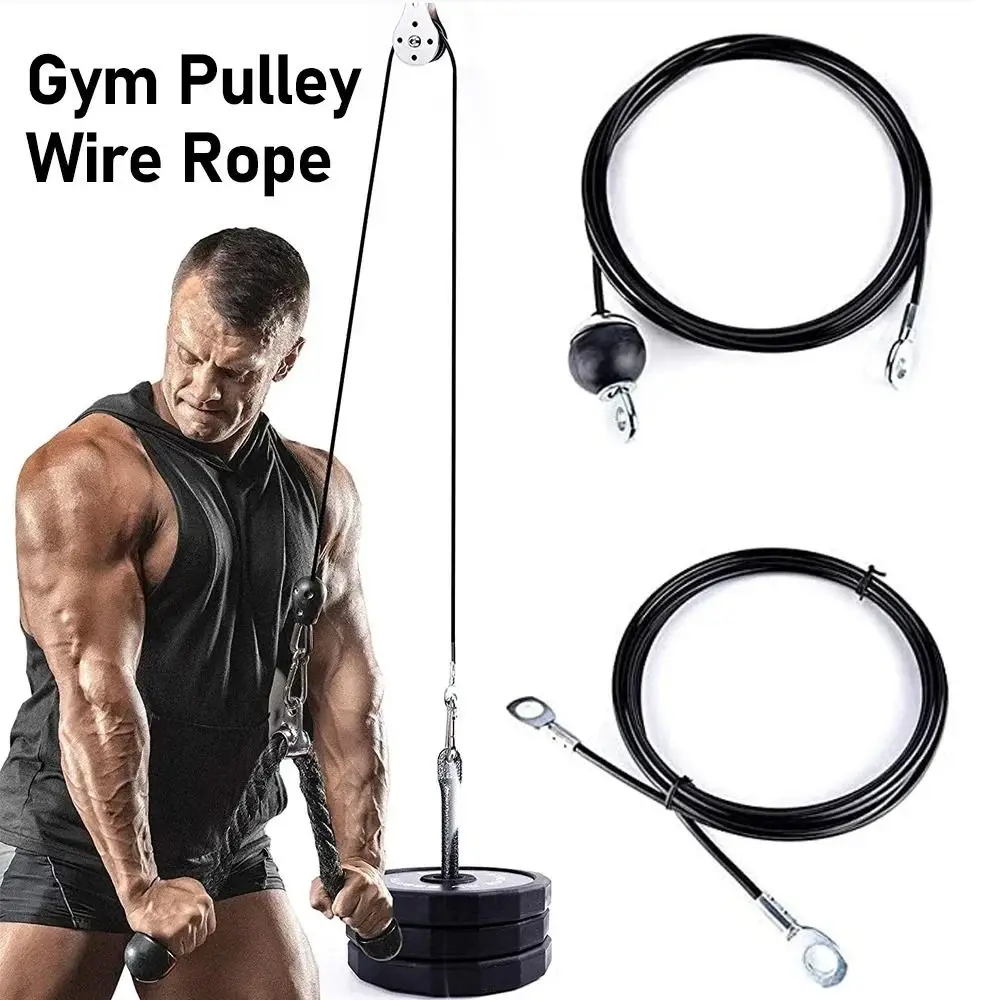 8Pcs Sports Adjustable Home Gym Cable Reel Device Corded Exercise Cable Gym Hose Portable Heavy Duty Pulley Exercise Kit Fitness