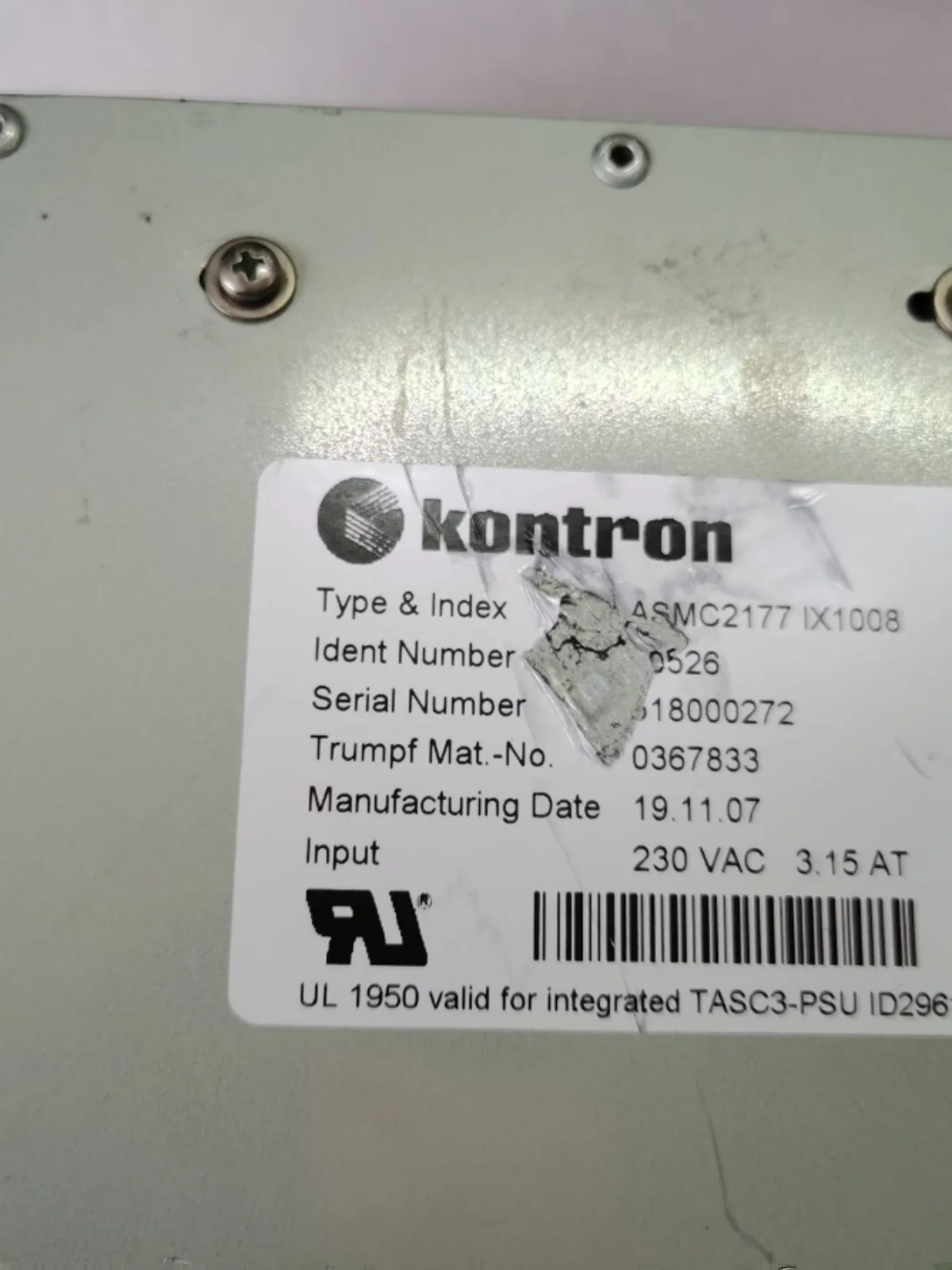 KONTRON Control Cabinet ASMC2177 IX1008 IX1006 Original Spot