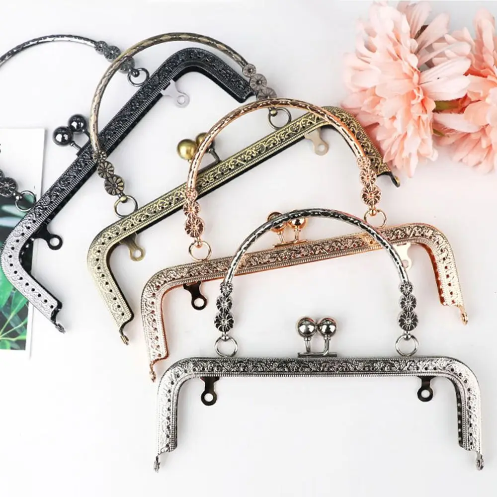 Vintage Purse Clasp Frame Bag Kiss Clasp Lock Metal Purse Frame for DIY Craft Purse Bag Making