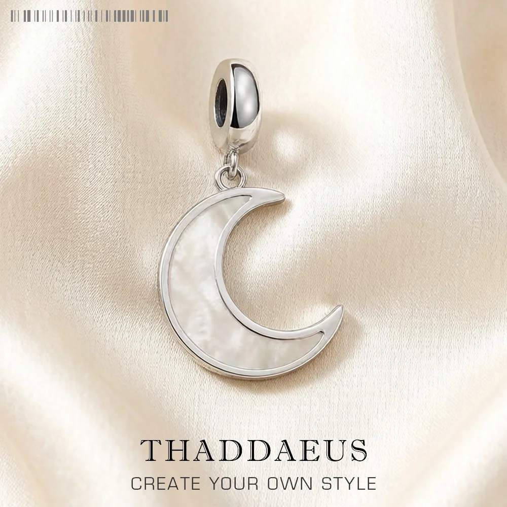 Pendentif à breloques en forme de coquille de lune, accessoires européens, bijoux doux pour femmes, cadeau de printemps en argent Sterling 925