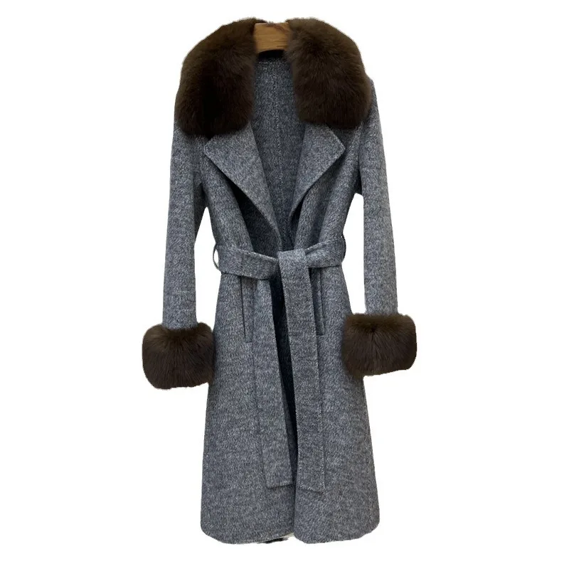 2024 Double-sided cashmere mid-length coat No.16