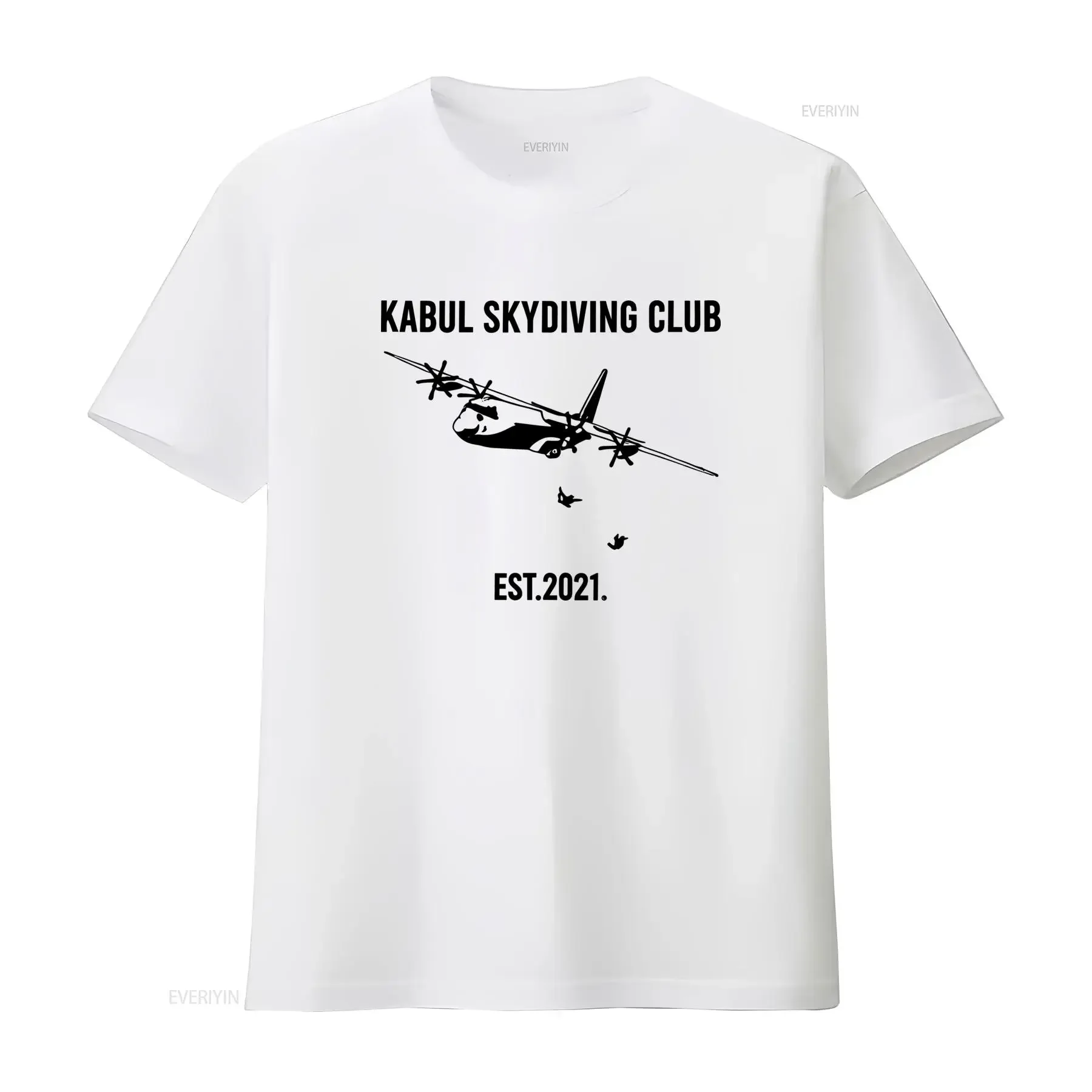 Kabul Skydiving Club T Shirt Stylish Plane Parachute Print Established 2021 Perfect for Adventure Lovers vintage Washed