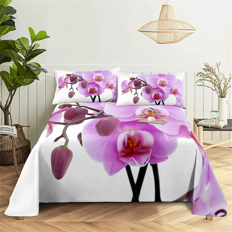 

Purple Flowers Queen Sheet Set Girl, Lovers Room Bedding Set Bed Sheets and Pillowcases Bedding Flat Sheet Bed Sheet Set