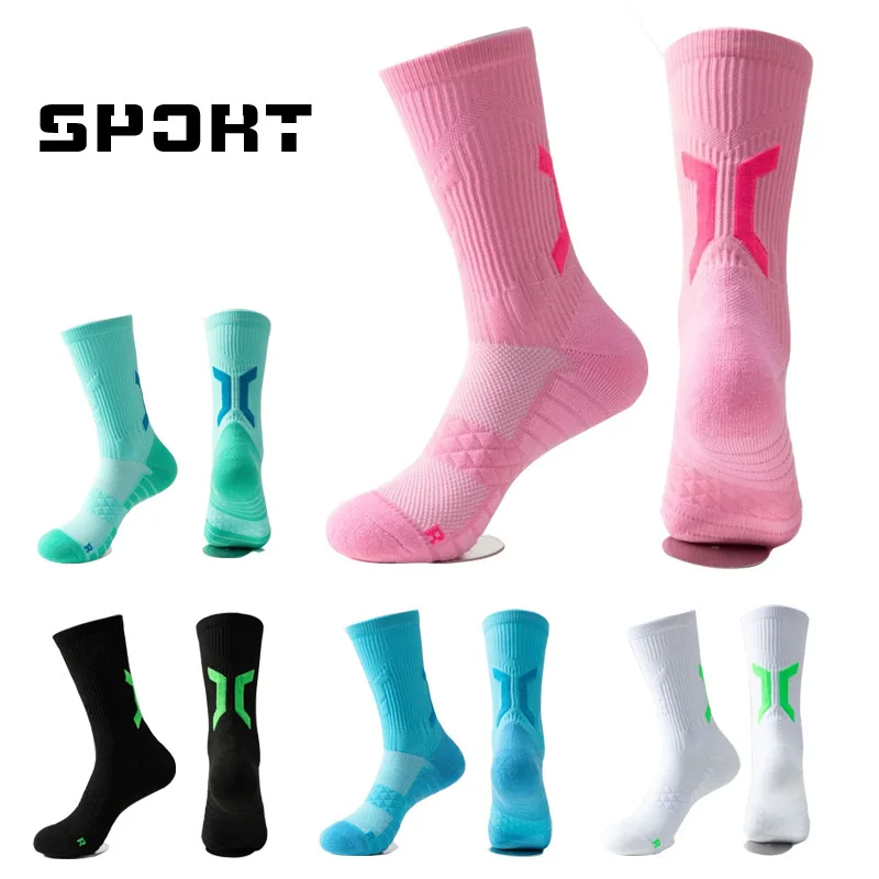 

Sock Leisure Athletic Sports Crew Dress Practical Basketball Towel Soles Men Women Breathable Cycling Long Football Run B8W33