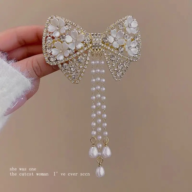 

Ladies Exquisite New Headwear Barrettes Hair Accessories for Women Girls Butterfly Flowers Pearls Rhinestone Tassels Hair Clips