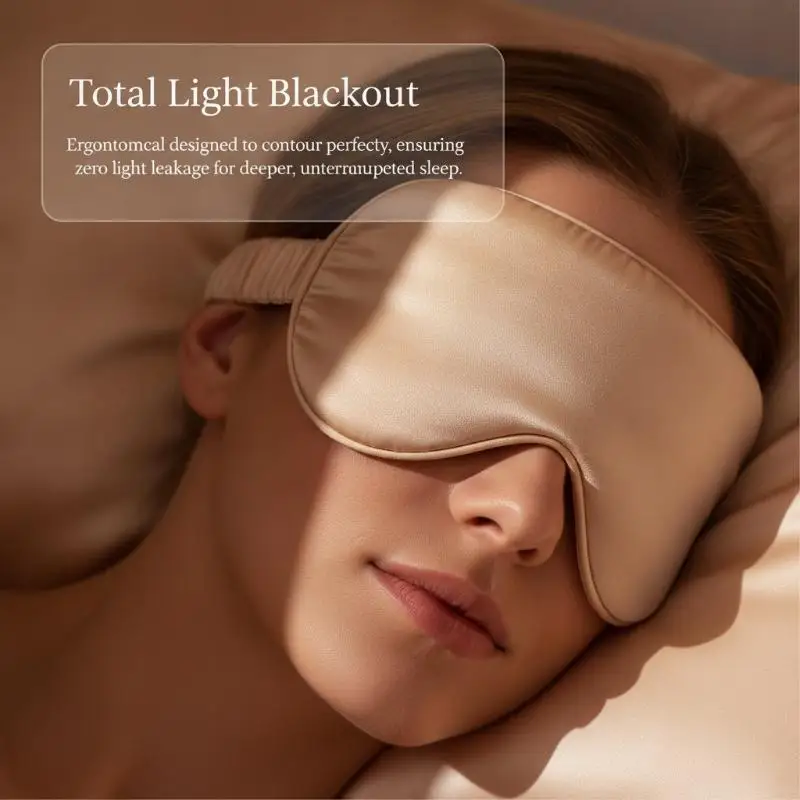 Double-Sided Silk Sleeping Eyeshade Adjustable Strap Light Blocking Breathable Travel Sleep Eye Mask Protective Safety Goggle