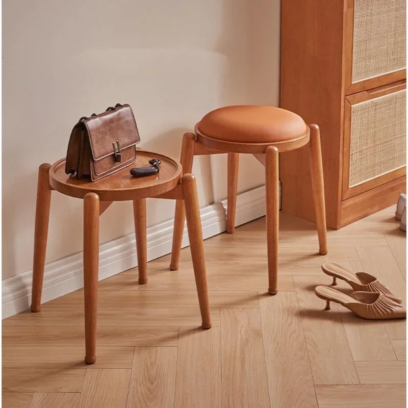 

Modern Home Dining Chairs Comfortable Soft Kitchen Seats Stacked Storage Restaurant Furniture Bedroom Versatile Dressing Stools