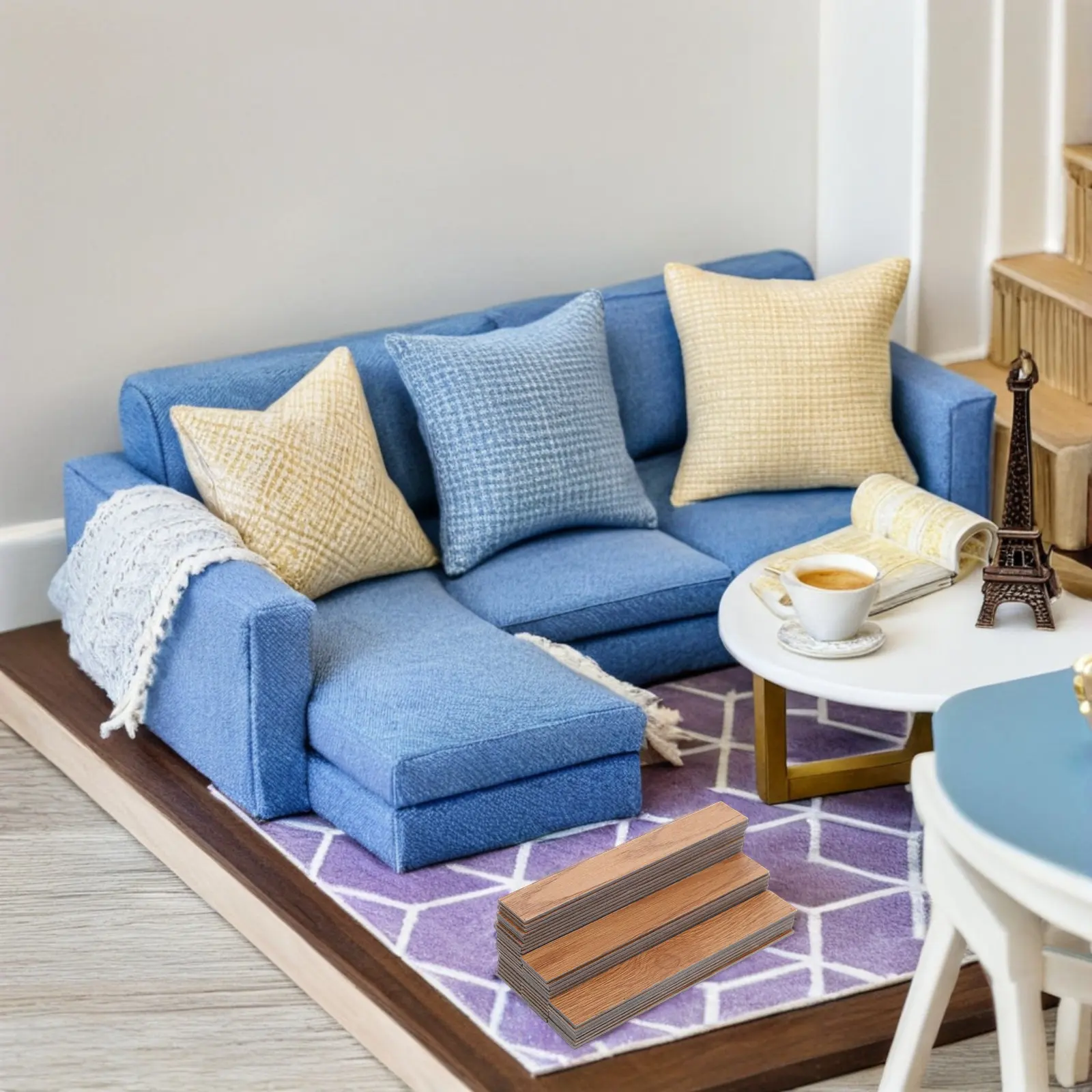 

40 шт. миниатюрных напольных панелей для кукольного домика, масштаб 1:12, реалистичная текстура дерева, для поделок своими руками, декор для миниатюрных домиков