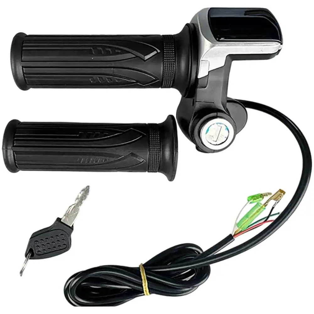 

36V 48V Electric Bike Throttle Power Indicator Key Lock Scooter Throttle Grip Speed Control LCD Display Throttle Accelerator