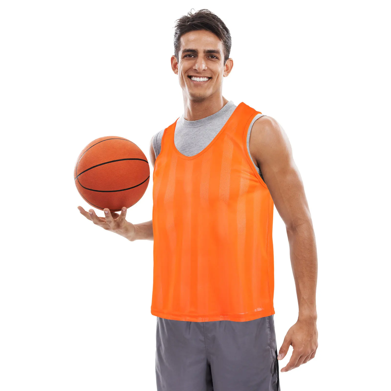 

6 шт. дышащие сетчатые тренировочные жилеты, легкие спортивные майки в полоску, командные тренировки, футбол, баскетбол, пинни