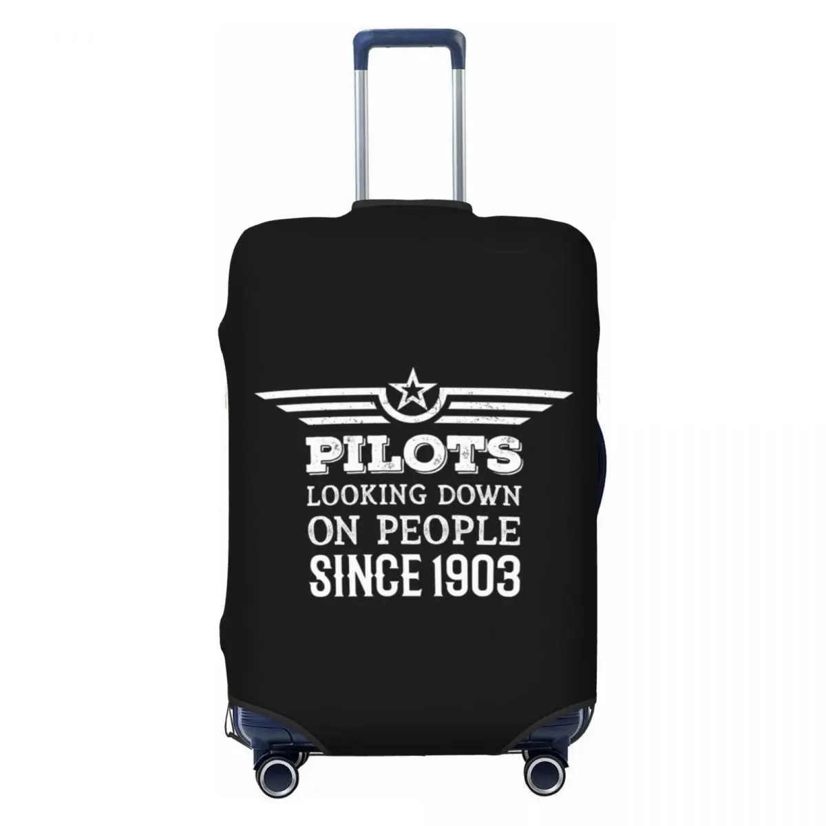 Pilots Looking Down on People Since 1903 Suitcase Cover Elastic Fighter Pilot Travel Luggage Protective Covers for 18-32 Inch