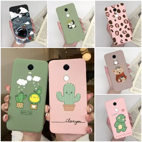 Cute Cartoon Case For Xiaomi Redmi 5 Plus Case Soft Painted Matte Silicone Back Cover For Redmi5 Plus Redmi 5+ Phone Cases Funda