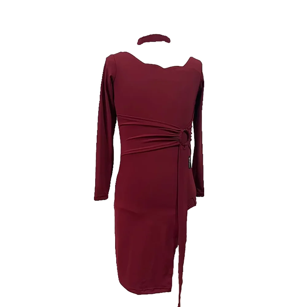 Latin Dance Children's Professional Dress Big Red Fluttering Skirt With Samba Split Standard Stage Professional Clothing