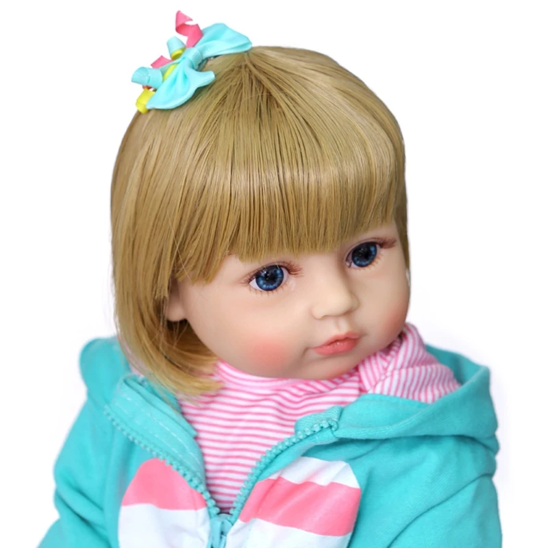 

22" Realistic for Doll Soft Silicone Toddler Babies Lovely Girl Accompany Toy Birthday Christmas Gifts