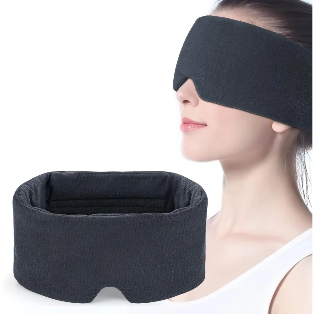 

Full Coverage Sleep Mask for Sleeping, Light Blocking Eye Mask with Adjustable Closure, Ultra Soft Breathable Modal Eye Cover for Women Men, Pressure-Free for Travel, Nap & Shift Work