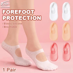 【Xxin】Silicone gel Solid Thin Gel Heel Socks Cracked Foot Skin Care Protector foot Case