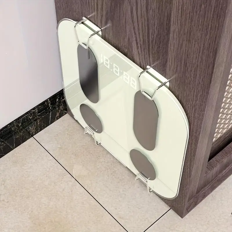 Neue wandmontierte Aufbewahrungshalterung für Gewichtswaagen, universelle Halterung, spurlos klebend, platzsparendes Design, geeignet für Zuhause und Badezimmer – Detail 10