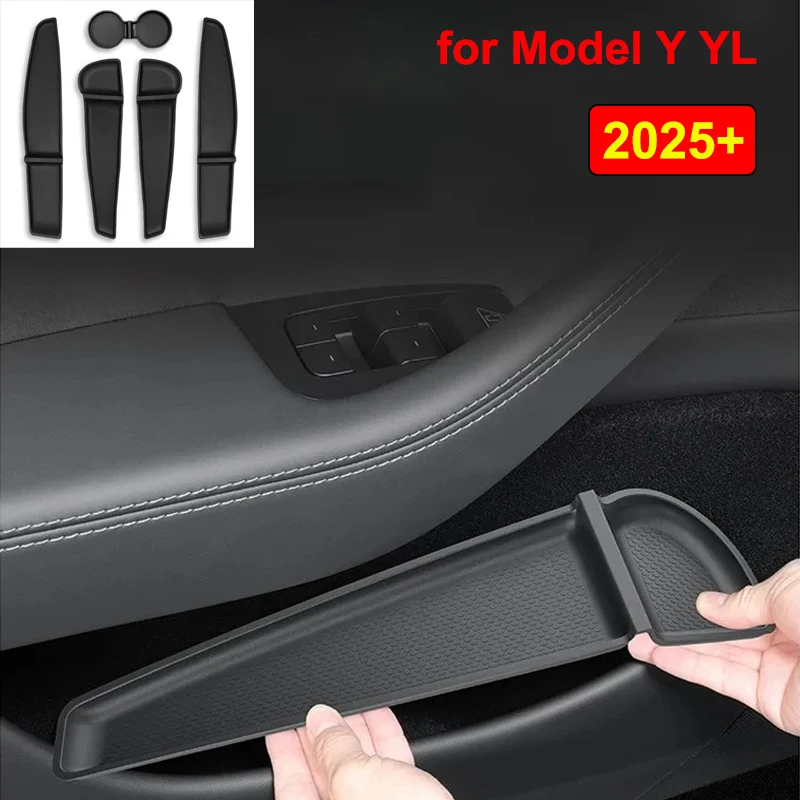 Für Tesla Model Y YL Juniper 2025 2026: TPE-Aufbewahrungsmatte für Autotüren, Getränkehalter-Matte für die Mittelkonsole, Organizer-Ablage, Zubehör