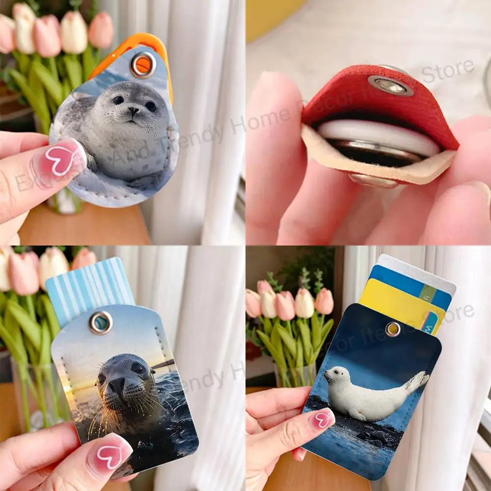 S-Seal Sea Wholesale PU Leather Card Cover 3 Styles Available Teardrop Long Small Rectangle Keychain