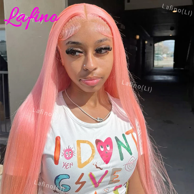 

30-дюймовые цветные розовые костяные прямые парики 13x6 Hd Кружевной фронтальный парик Высокая плотность Парик фронта шнурка Бразильские человеческие волосы для женщин