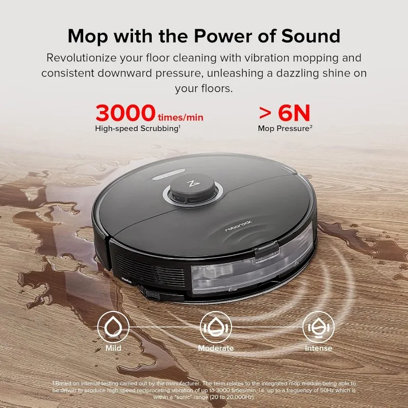 roborock S8 Robot Vacuum and Mop Cleaner, DuoRoller Brush, 6000Pa Suction, ReactiveAI 2.0 Obstacle Avoidance, Sonic Mopping